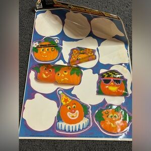 Vintage 90s Halloween Pumpkin Color Clings Window Decoration
